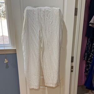 JM Collection Ivory Linen Trousers